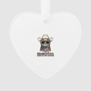 Chat cowboy patriotique Mewica conception vectorie