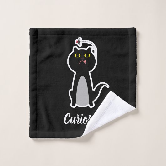 Chat curieux (Gant de toilette)