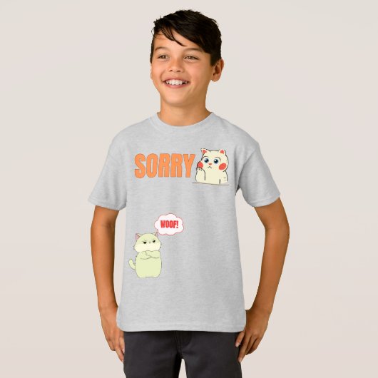 Chat Cute Confusion tshirt garçon (Devant entier)