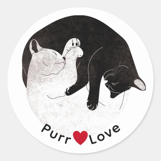 Chat Cute Kitten Purr Love Sticker (Devant)