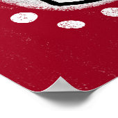 Chat Cute Sur Poster Rouge Art Mur (Coin)