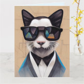 CHAT DAD BIRTHDAY SOLEILS COOL CARTE D'ANNIVERSAIR (Fleur jaune)