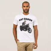 CHAT DADDY DAD MOTORCYCLE CHAT T-SHIRTS HOMMES (Devant entier)