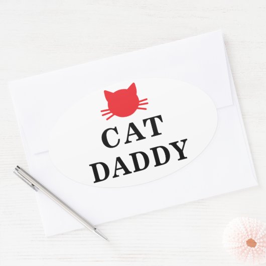 Chat Daddy Stickers Oval (Enveloppe)