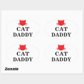 Chat Daddy Stickers Oval (Feuille)