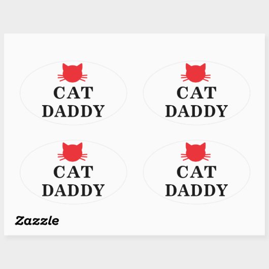 Chat Daddy Stickers Oval (Feuille)