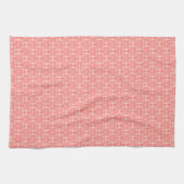 Chat Damask Coral et Blush Serviette de cuisine (Horizontal)