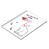 Chat d'Amour Avec Coeurs et Carnet Empreintes de p (Côté gauche)