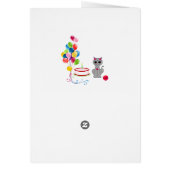 Chat d'anniversaire, cœurs et ballons multicolores (Dos)