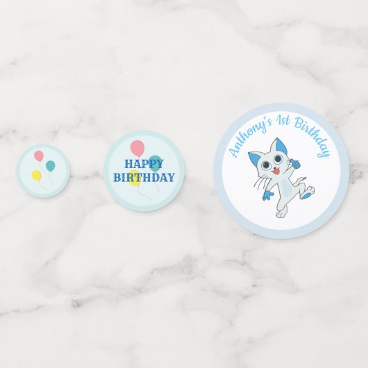 Chat d'anniversaire Confetti (Devant)