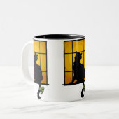 Chat dans la fenêtre Personnalisable Halloween Mug (Devant gauche)