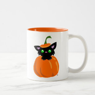 Chat dans la Mug de café Citrouille