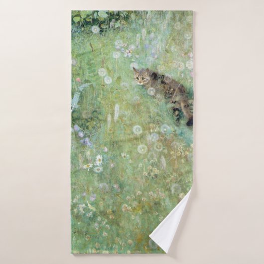 Chat dans la prairie d'été, Bruno Liljefors (Serviette de bain)