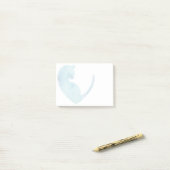 Chat dans le coeur - Bleu Post-it Notes (Sur un bureau)