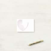 Chat dans le coeur - Notes de post-it rose (Sur un bureau)
