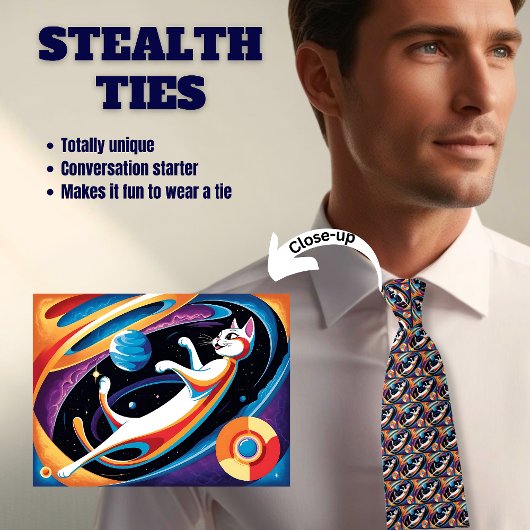Chat Dans Le Cravate De La Stealth De L'Espace Ext