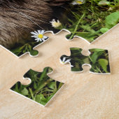 Chat dans le Puzzle du jardin (Côté)