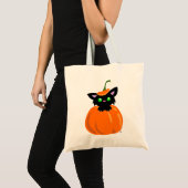 Chat dans le Sac fourre-tout Citrouille (Devant (produit))