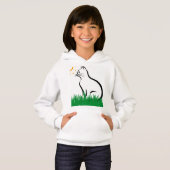 Chat dans le Sweat - shirt à capuche d'herbe (Devant entier)