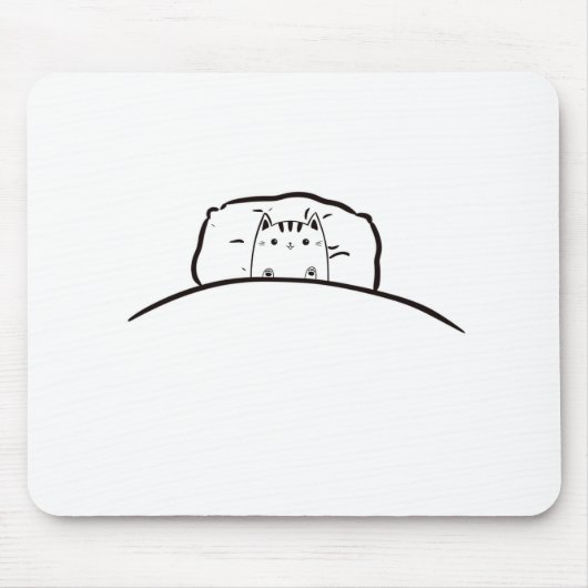 Chat dans le tapis de souris de lit, chat mignon d (Devant)