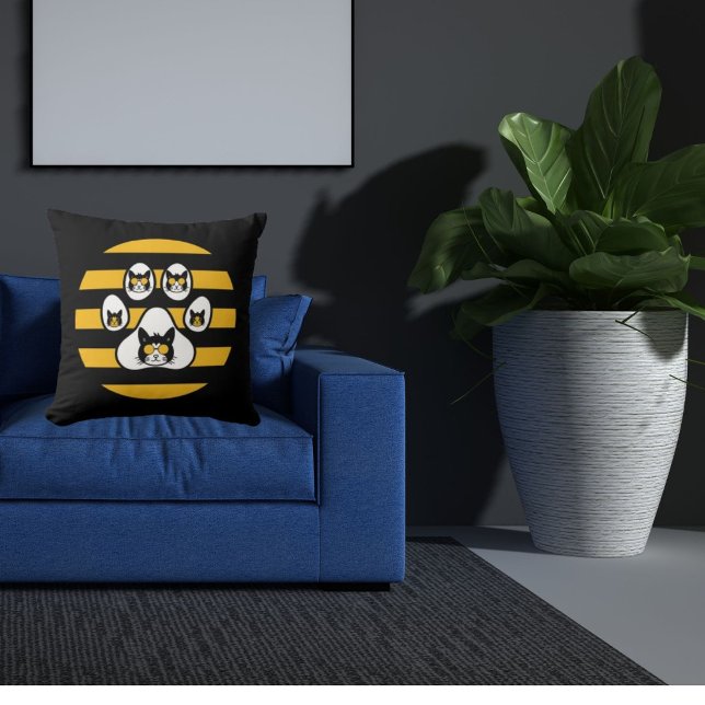 Chat Dans Les Lunettes De Soleil Vintage Coussins  (Créateur téléchargé)