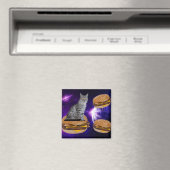 CHAT DANS L'ESPACE AVEC Aimant CHEESEBURGERS (In Situ (Lave-vaisselle))