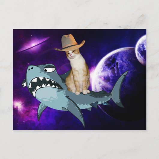 CHAT DANS L'ESPACE RIDEZ UNE CARTE POSTALE À REQUI (Devant)