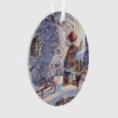 Chat dans l'ornement de Noël de neige (devant)