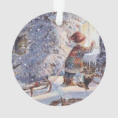Chat dans l'ornement de Noël de neige (dos)
