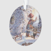 Chat dans l'ornement de Noël de neige (devant)