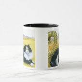 Chat dans sa tasse de cadeau de jardin (Centre)