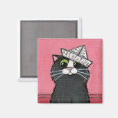 Chat dans un Casquette papier Magnet Whimsical (Recto/Verso)