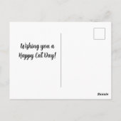 Chat dans un chapeau de paille Carte postale pour (Dos)