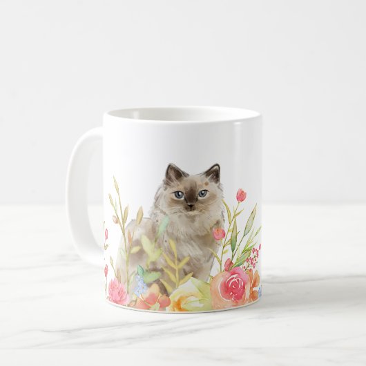 Chat dans un jardin de Mug Fleur sauvage (Devant gauche)