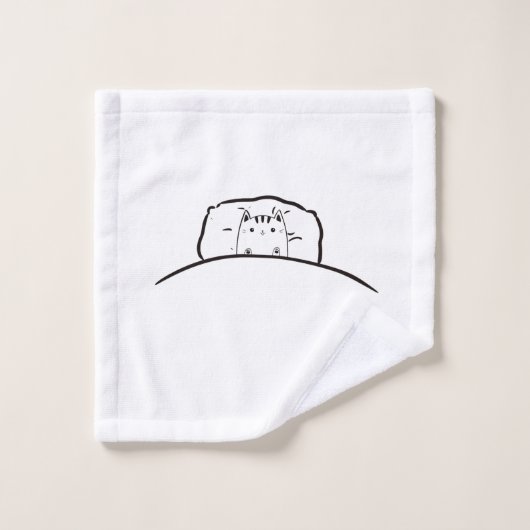 Chat dans un lit accessoire de cuisine, joli chat (Gant de toilette)