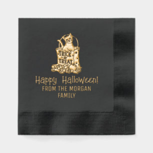 Chat dans un sac de friandises Halloween Joyeux Ha