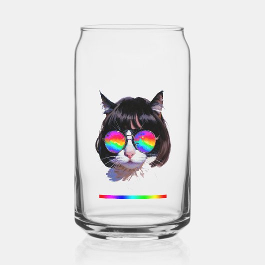Chat dans une perruque + Lunettes de soleil (Peint (Verso)