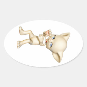 Chat dansant Stickers Oval