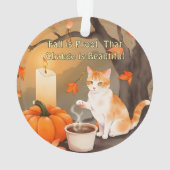 Chat d'automne confortable avec Citrouille couleur (dos)