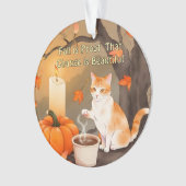 Chat d'automne confortable avec Citrouille couleur (devant)