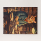 chat de bibliothèque #10 puzzle (Horizontal)