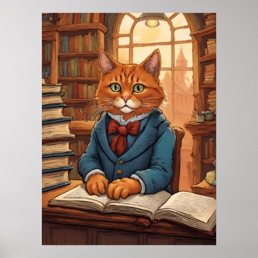 chat de bibliothèque #11 affiche (Devant)