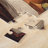 chat de bibliothèque #11 puzzle (Côté)
