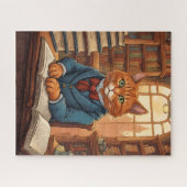 chat de bibliothèque #11 puzzle (Horizontal)