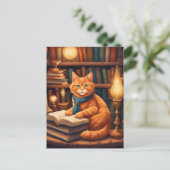 chat de bibliothèque #13 carte postale (Debout devant)