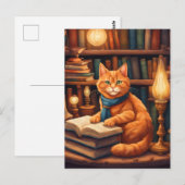 chat de bibliothèque #13 carte postale (Devant / Derrière)