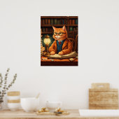 chat de bibliothèque #15 affiche (Cuisine)