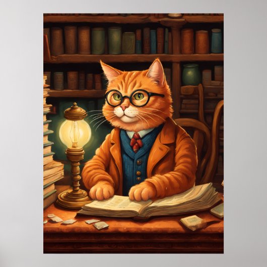 chat de bibliothèque #15 affiche (Devant)