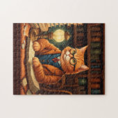 chat de bibliothèque #15 puzzle (Horizontal)