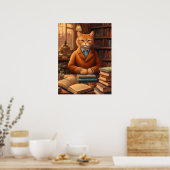 chat de bibliothèque #16 affiche (Cuisine)